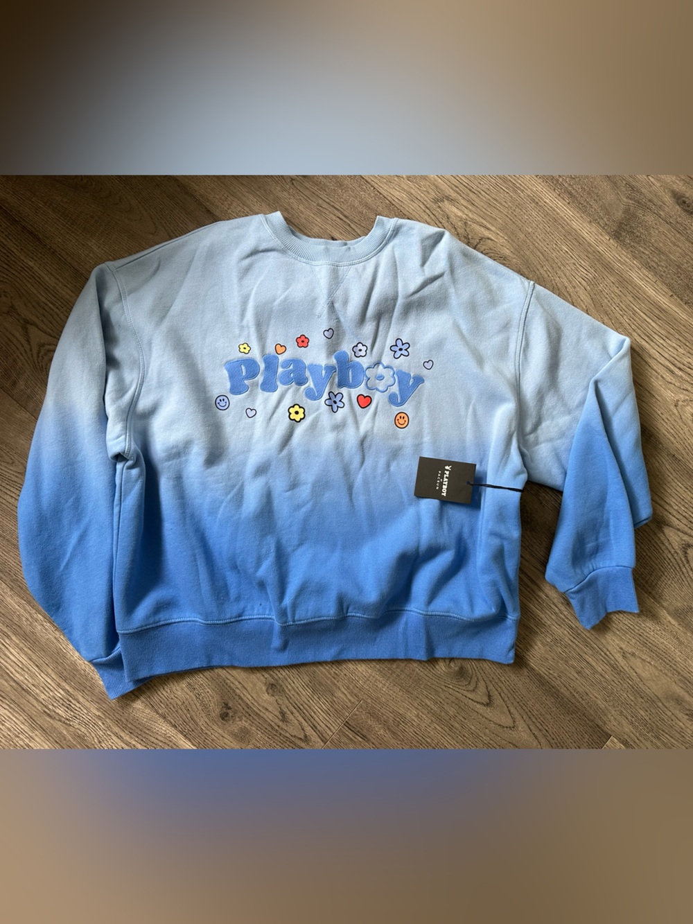 PLAYBOY Light Blue Crewneck Sweatshirt